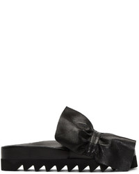 schwarze flache Sandalen aus Leder von Joshua Sanders