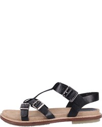 schwarze flache Sandalen aus Leder von Kickers