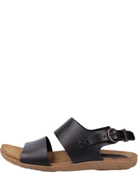 schwarze flache Sandalen aus Leder von Kickers