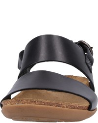 schwarze flache Sandalen aus Leder von Kickers