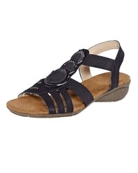 schwarze flache Sandalen aus Leder von Mae&Mathilda