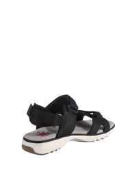 schwarze flache Sandalen aus Leder von Relife