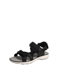 schwarze flache Sandalen aus Leder von Relife