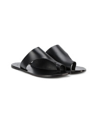 schwarze flache Sandalen aus Leder von Atp Atelier