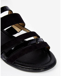 schwarze flache Sandalen aus Leder von Blink