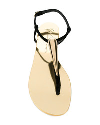 schwarze flache Sandalen aus Leder von Giuseppe Zanotti Design