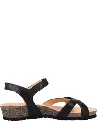 schwarze flache Sandalen aus Leder von Think!