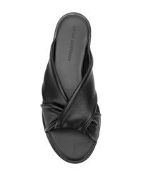 schwarze flache Sandalen aus Leder von Haider Ackermann