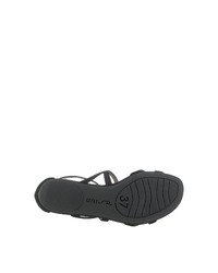 schwarze flache Sandalen aus Leder von Unisa