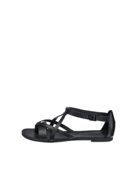 schwarze flache Sandalen aus Leder von Vagabond