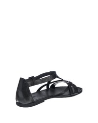 schwarze flache Sandalen aus Leder von Vagabond