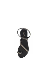 schwarze flache Sandalen aus Wildleder von Evita