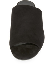 schwarze flache Sandalen aus Wildleder von Robert Clergerie