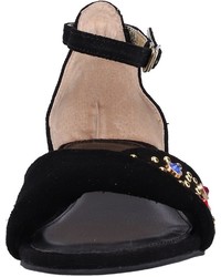 schwarze flache Sandalen aus Wildleder von Lola Ramona