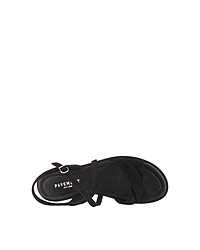 schwarze flache Sandalen aus Wildleder von Pavement