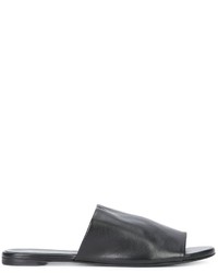 schwarze flache Sandalen aus Wildleder von Robert Clergerie