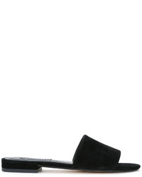 schwarze flache Sandalen aus Wildleder von Senso