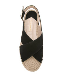 schwarze flache Sandalen aus Wildleder von Paloma Barceló