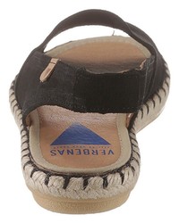 schwarze flache Sandalen aus Wildleder von VERBENAS