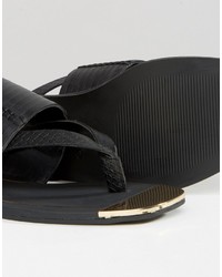 schwarze flache Sandalen von Aldo