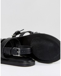 schwarze flache Sandalen von Pull&Bear