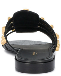 schwarze flache Sandalen von Balenciaga