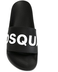 schwarze flache Sandalen von Dsquared2