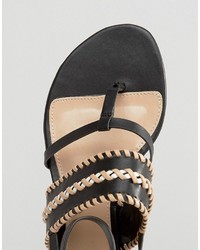 schwarze flache Sandalen von Aldo