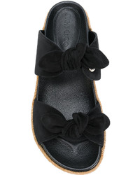 schwarze flache Sandalen von Jimmy Choo