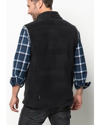 schwarze Fleece-ärmellose Jacke von Jack Wolfskin