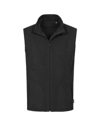 schwarze Fleece-ärmellose Jacke von Stedman