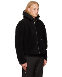 schwarze Fleece-Bomberjacke von C2h4