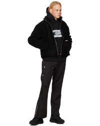 schwarze Fleece-Bomberjacke von C2h4