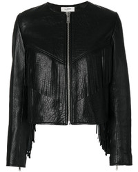 schwarze Jacke mit Fransen von Etoile Isabel Marant
