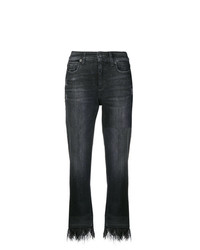 schwarze Jeans mit Fransen von Cambio