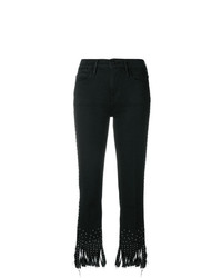 schwarze Jeans mit Fransen von Frame Denim
