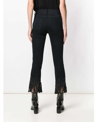 schwarze Jeans mit Fransen von Frame Denim