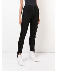 schwarze Jeans mit Fransen von Mother