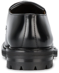 schwarze Leder Derby Schuhe mit Fransen von Alexander McQueen