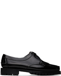 schwarze Leder Derby Schuhe mit Fransen von Sebago