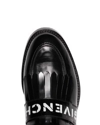 schwarze Leder Slipper mit Fransen von Givenchy