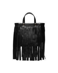 schwarze Shopper Tasche aus Leder mit Fransen von Balenciaga