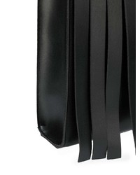 schwarze Shopper Tasche aus Leder mit Fransen von MM6 MAISON MARGIELA