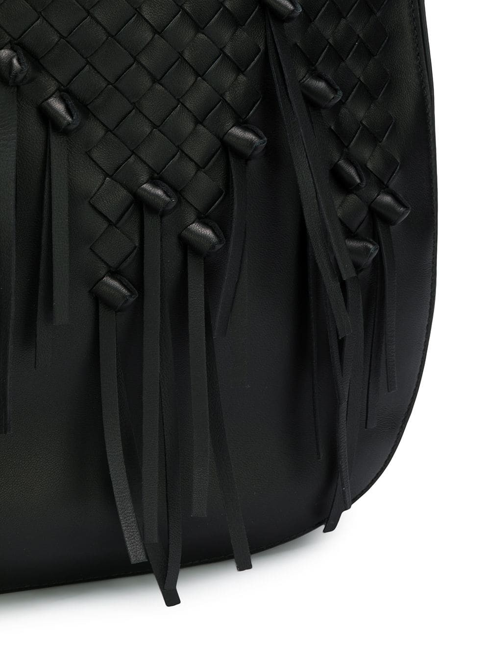 schwarze Shopper Tasche aus Leder mit Fransen von Bottega Veneta, €3.721, farfetch.com