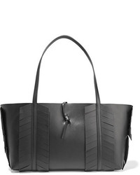 schwarze Shopper Tasche aus Leder mit Fransen von Kara