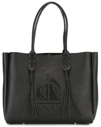 schwarze Shopper Tasche aus Leder mit Fransen von Lanvin