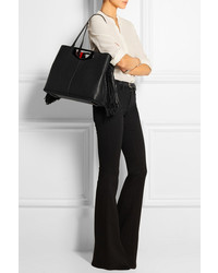 schwarze Shopper Tasche aus Leder mit Fransen von Christian Louboutin