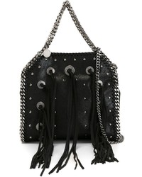 schwarze Shopper Tasche aus Leder mit Fransen von Stella McCartney