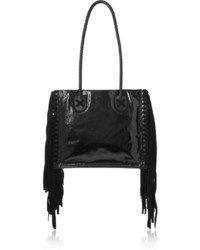 schwarze Shopper Tasche aus Leder mit Fransen von Tamara Mellon