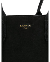 schwarze Shopper Tasche mit Fransen von Lanvin